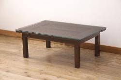 中古　Poltrona Frau(ポルトローナフラウ)　Carlo Colombo(カルロ・コンボ)デザイン　TAVOLO REGOLO(タボロ レゴロ)　異素材の組み合わせがスタイリッシュな雰囲気を高めるサイドテーブル(ラウンドテーブル、コーヒーテーブル、ローテーブル)(定価約30万円)(R-059268)