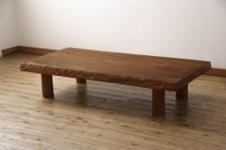 中古　北海道民芸家具　#477　上品な佇まいが魅力のエクステンションテーブル(伸長式テーブル、拡張式テーブル、ダイニングテーブル)(R-042080)