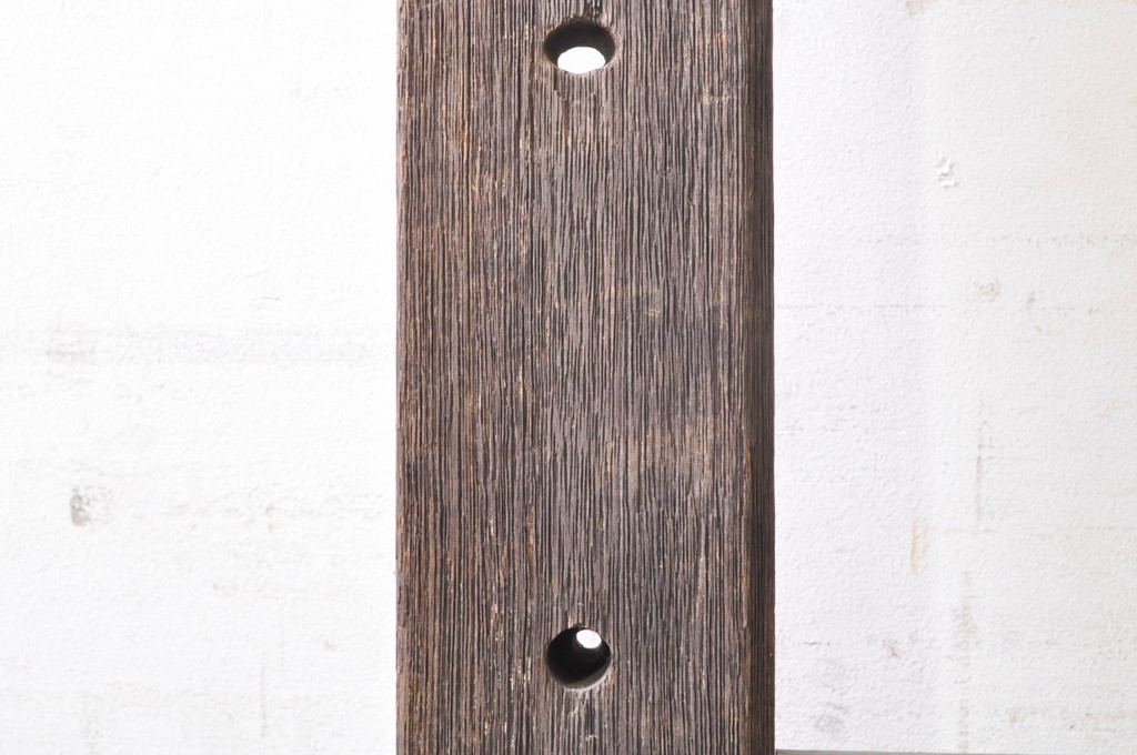アンティーク建具　古い木味が魅力的な背の高いガラス戸1枚(引き戸、格子戸)(R-073458)