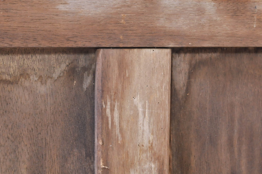 アンティーク建具　古い木味が魅力的な背の高いガラス戸1枚(引き戸、格子戸)(R-073458)