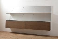 アンティーク家具　フランスアンティーク　ウォールナット材　大理石　上手物!ラウンド型のミラーが目を惹く高級感漂うキャビネット(収納棚、飾り棚、ウォッシュスタンド)(R-039726)