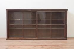 アンティーク家具　古い木製　和製アンティーク　変わり型の本棚(2)