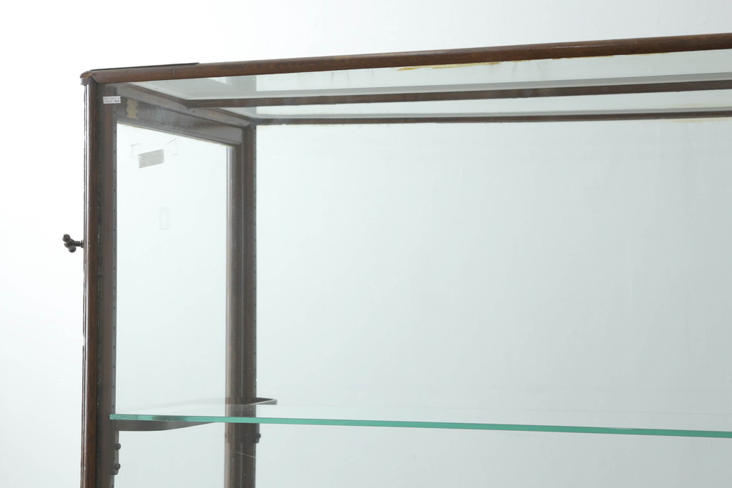 イギリスアンティーク　特大　曲げガラス　シンプルなデザインで取り入れやすいショーケース(ガラスケース、Gケース、ディスプレイケース、コレクションケース、キャビネット、飾り棚、陳列棚、店舗什器、英国)(R-074687)