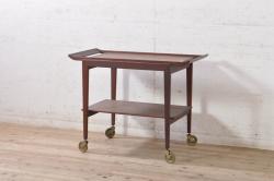 アンティーク家具　和製アンティーク　総欅材のシンプルな薄型サイドテーブル(平机)