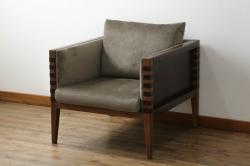 イギリスビンテージ　ERCOL(アーコール)　優雅でクラシカルな雰囲気を高める1人掛けソファ2脚セット(アームチェア、1Pソファ、一人掛け、椅子、イス、ヴィンテージ、英国)(R-069040)