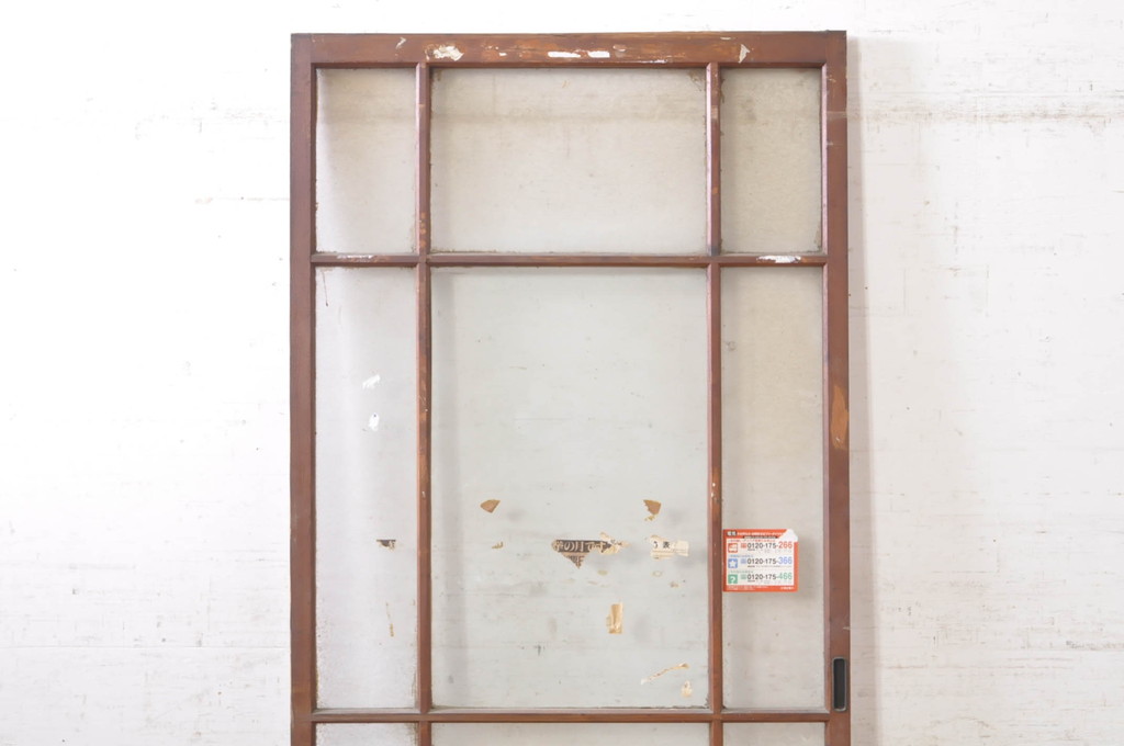 アンティーク建具　レトロな空間づくりにオススメのガラス戸1枚(引き戸)(R-073577)