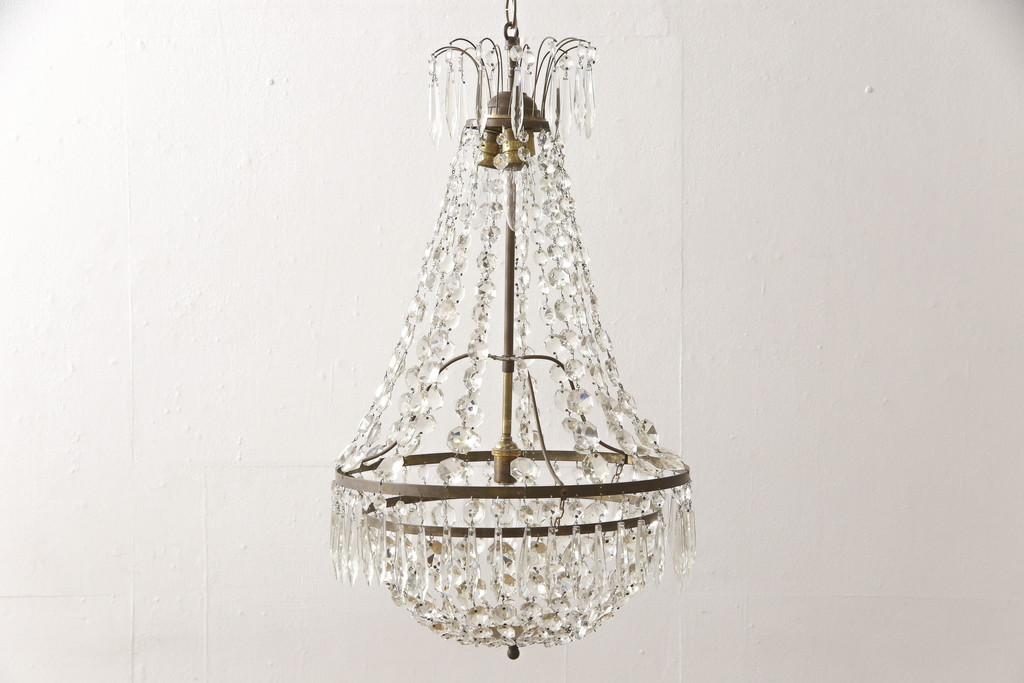 フランスアンティーク 煌びやかなガラスが美しいシャンデリア(天井照明、吊り下げ照明)(R-056715) | ラフジュ工房