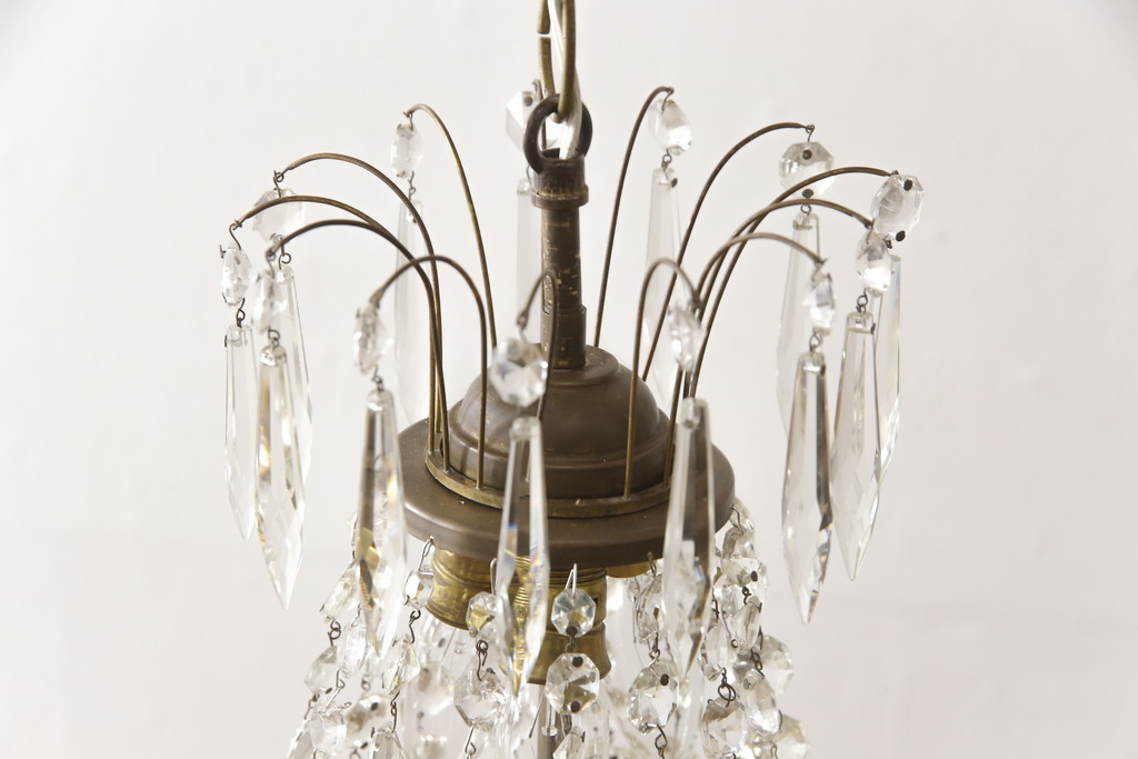 フランスアンティーク　煌びやかなガラスが美しいシャンデリア(天井照明、吊り下げ照明)(R-056715)