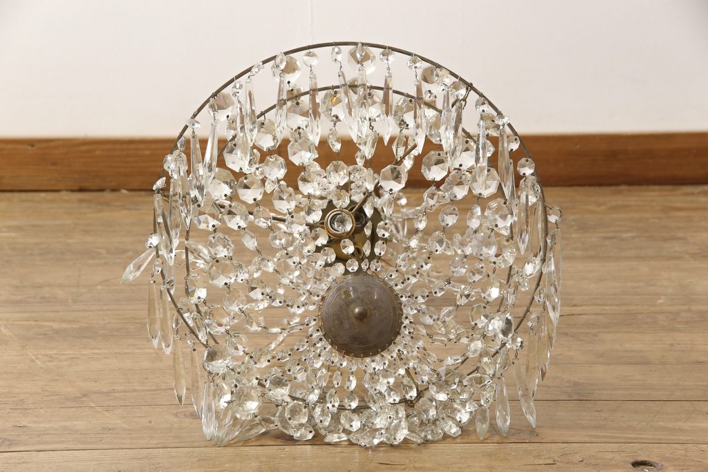 フランスアンティーク　煌びやかなガラスが美しいシャンデリア(天井照明、吊り下げ照明)(R-056715)