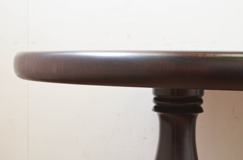 和製ビンテージ　唐木材　オーバル型がやわらかな雰囲気を醸し出すダイニングテーブル(4人掛け、6人掛け、食卓、ヴィンテージ)(R-073700)