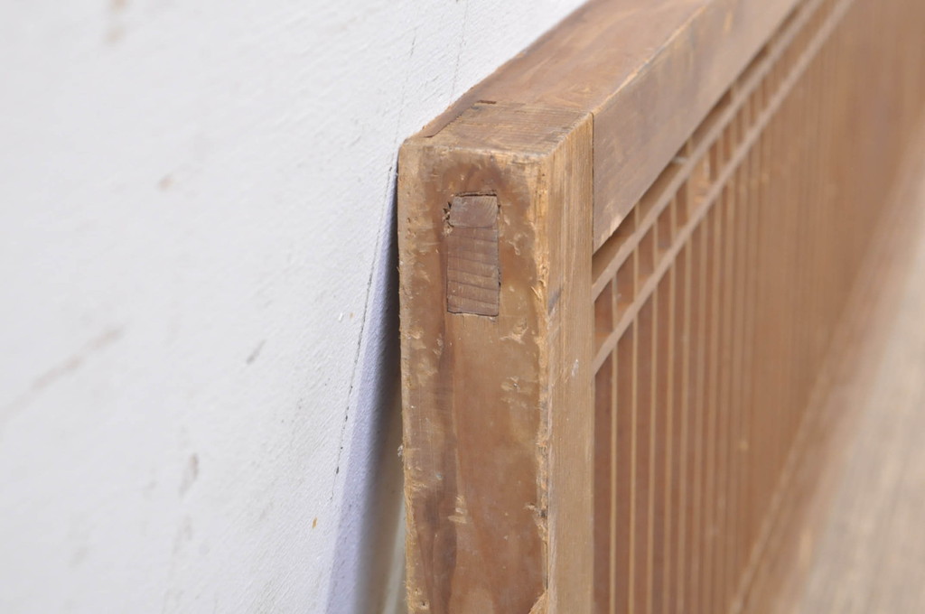 アンティーク建具　古い木味が魅力の格子欄間1枚(明かり取り、明り取り)(R-073591)
