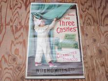 戦前　当時物　THREE CASTLES　たばこ　タバコ　煙草　ポスター(広告、TOBACCO、CIGARETTES)(R-075230)