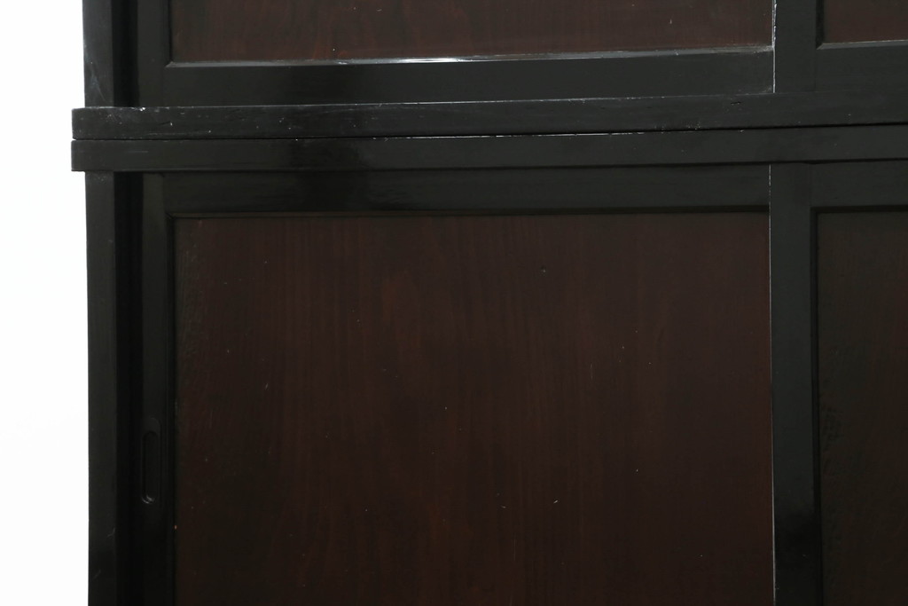 和製アンティーク　美品!!　シックな佇まいが目を惹く会津水屋箪笥サイドボード(収納棚、サイドキャビネット、食器棚、戸棚)(R-075078)