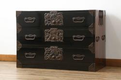 中古　美品　民芸家具　屋久杉製の飾り棚(収納棚、茶棚、サイドボード)(R-049884)