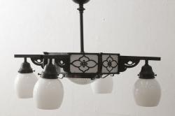 ヴィンテージ照明　イギリスビンテージ　上品なフリルシェードのペンダントライト(ランプシェード、天井照明、吊り下げ照明)(R-059393)