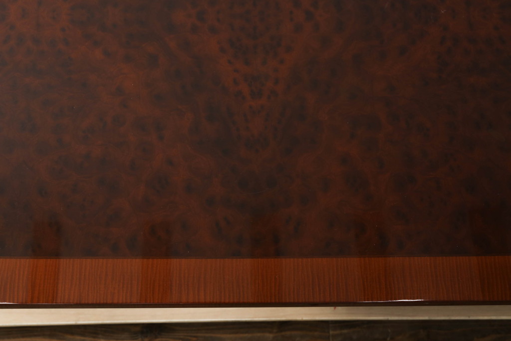 中古　美品　松創　美しいバール杢が印象的なピアダイニングテーブル(鳥眼杢、バーズアイ、食卓、2人掛け、4人掛け、二人掛け、四人掛け)(定価約100万円)(R-074934)