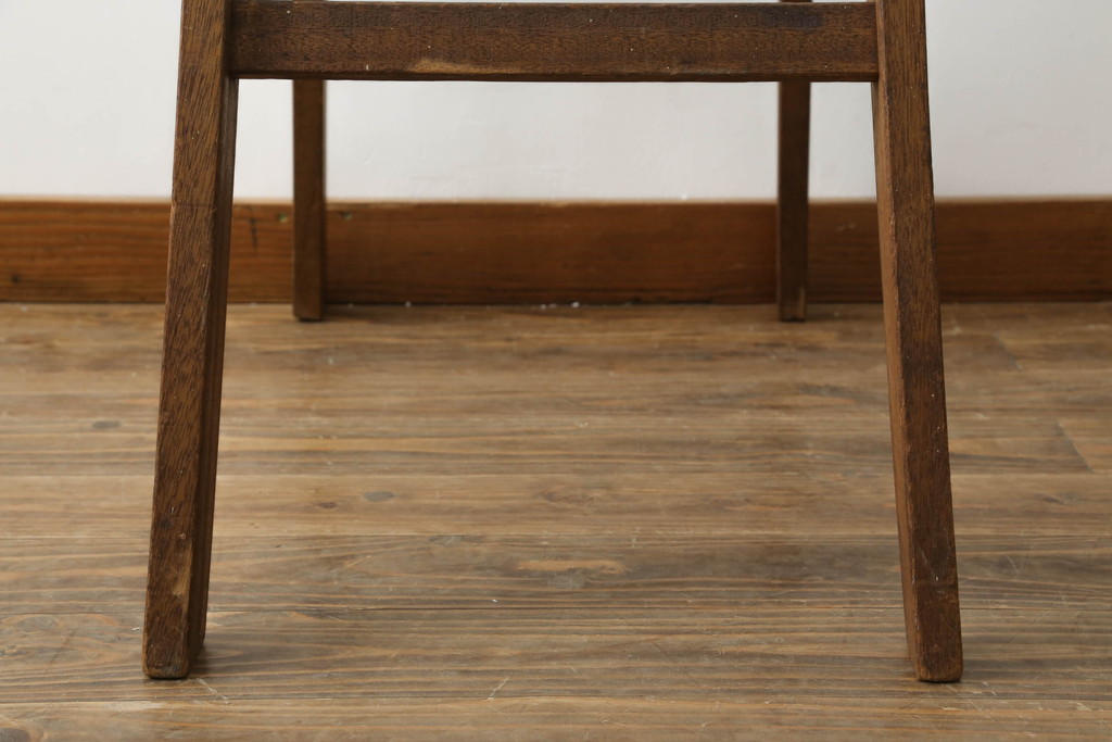 和製アンティーク　ラワン材　味わいのある風合いが魅力の脚立つ(脚立、はしご、梯子、ステップラダー)(R-074936)