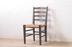 イタリアビンテージ　絶版品　イタリア高級家具　SELVA(セルバ)社製　オリエンタルな雰囲気が魅力の希少なラウンジアームチェア(椅子、ヴィンテージ)(R-053380)