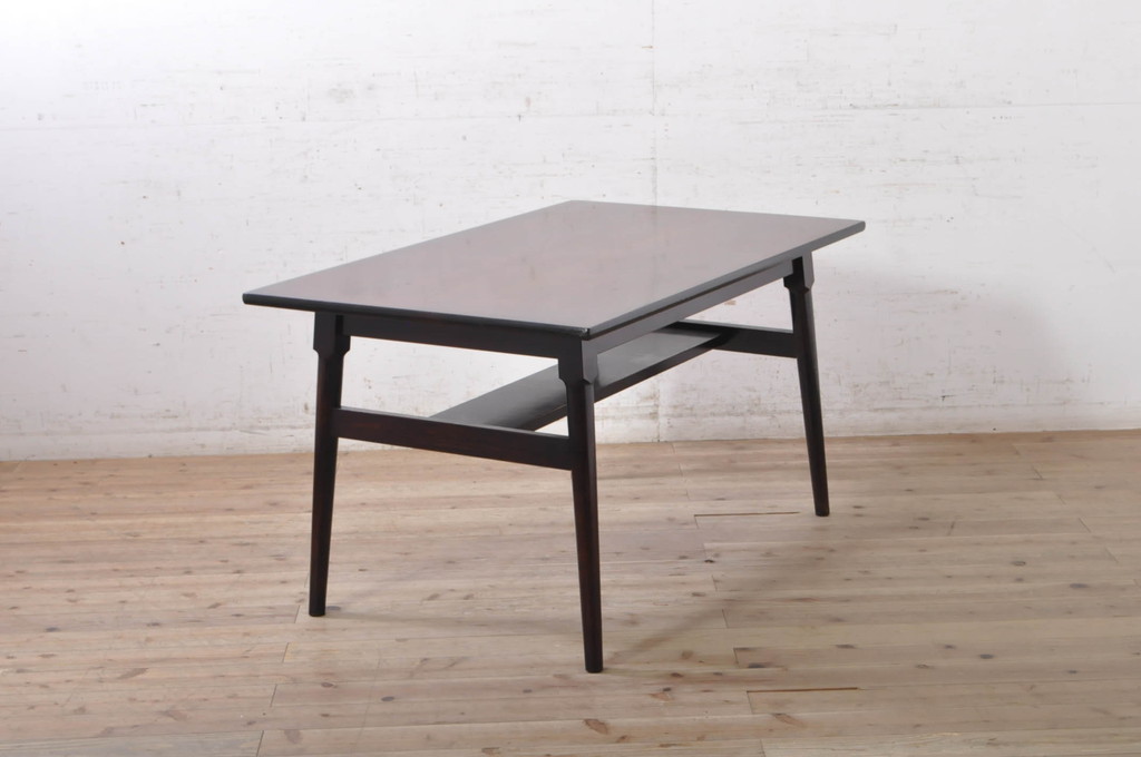 和製ビンテージ　松本民芸家具　塗り直しあり　シンプルなデザインが取り入れやすいダイニングテーブル(食卓、2人掛け、4人掛け、作業台、ヴィンテージ)(R-072851)