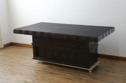 和製アンティーク　昭和レトロと和モダンの雰囲気を兼ね備えた角ちゃぶ台(座卓、ローテーブル、折り畳みテーブル)(R-051420)