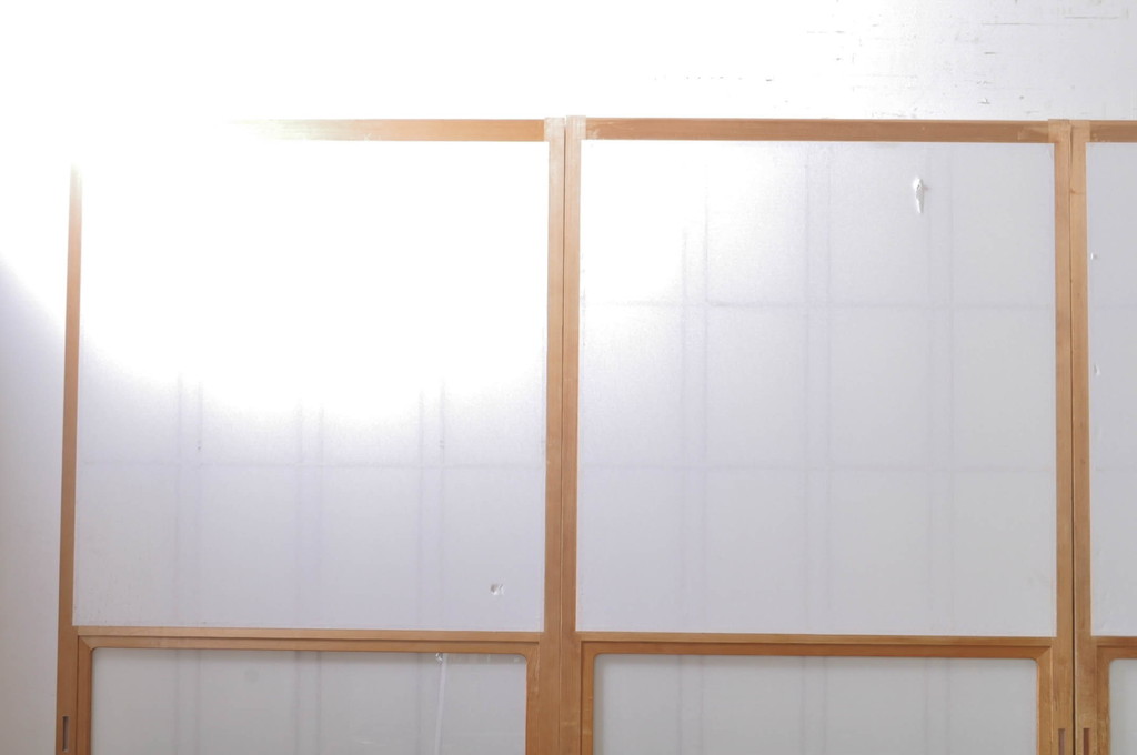 ビンテージ建具　和の空間づくりにおすすめの雪見障子戸4枚セット(引き戸、ヴィンテージ)(R-073899)