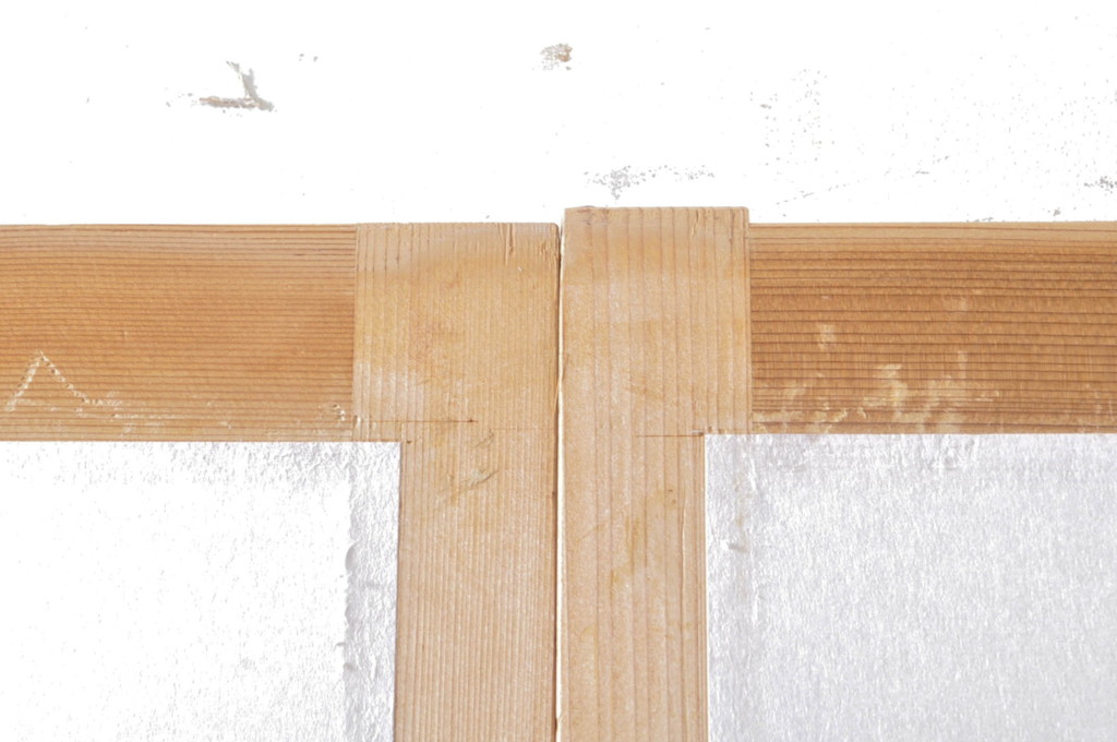 ビンテージ建具　和の空間づくりにおすすめの雪見障子戸4枚セット(引き戸、ヴィンテージ)(R-073900)