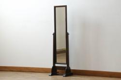 中古　松本民芸家具　シンプルながら品の良い佇まいが魅力のC型姿見(スタンドミラー、鏡)(R-068596)