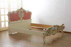 アンティーク家具　フランスアンティーク　メンズライクスタイルにおすすめ!金網のようなデザインがおしゃれなベッドフレーム(飾り棚、陳列棚、シングル)(R-049631)