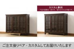 アンティーク家具　イギリスアンティーク　オーク材　ミラーバック　重厚感と品格あふれるサイドボード(キャビネット、収納棚)(R-037162)
