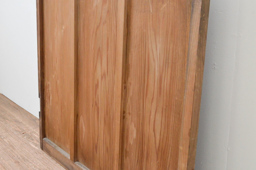 アンティーク建具　大正ロマン　古い木味が魅力のガラス扉1枚(木製扉、ドア)(R-067365)