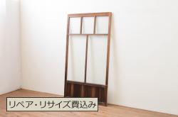 アンティーク建具　片面ガラス　鶴・松の彫刻入り書院ガラス戸4枚セット(書院戸、窓、引き戸)(R-071001)