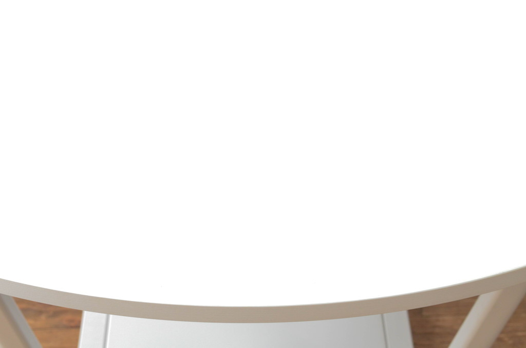 中古　短期展示品　極美品　コクヨ(KOKUYO)　リージョン(Region)　ボックス脚 円形テーブル(LT-RGC12M)　グレインドホワイト　シンプルですっきりとした佇まいが魅力のミーティングテーブル(オフィスデスク、会議テーブル、ラウンドテーブル、丸テーブル、ワークデスク)(定価約15万9千円)(R-066884)