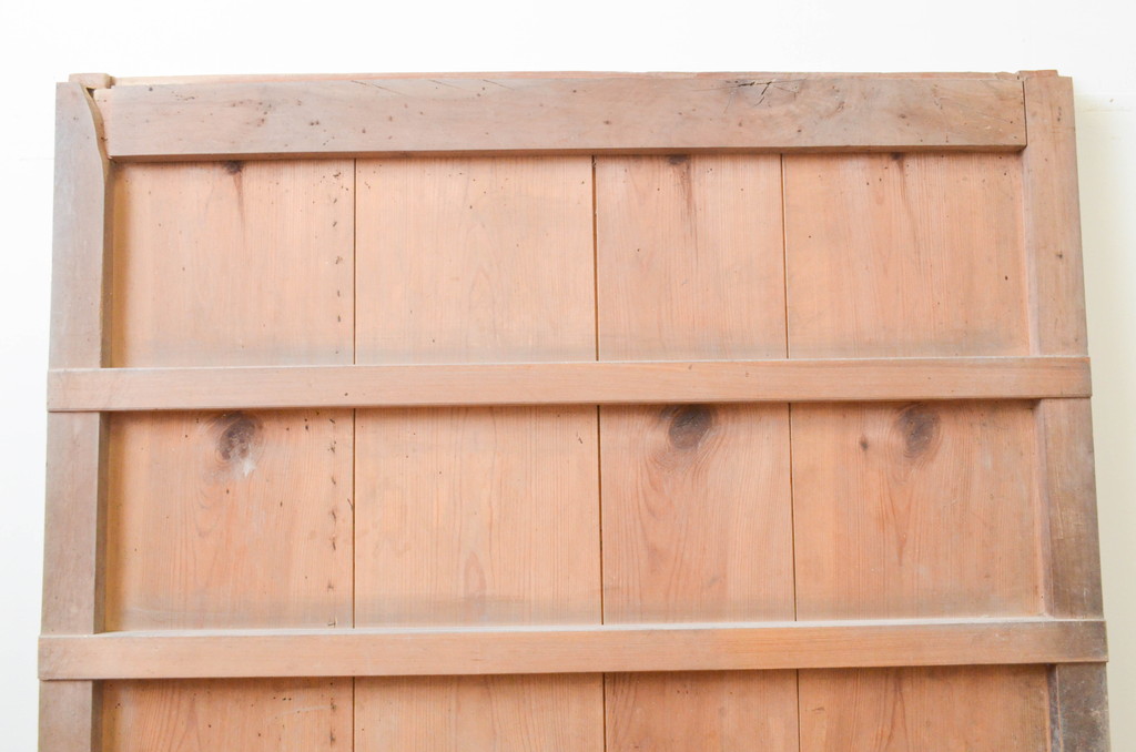 アンティーク建具　重厚で味わい深い鉄板張りの蔵戸1枚(鉄扉、玄関戸、引き戸)(R-066766)