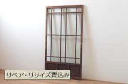【O様ご成約分】ペイント家具　昭和期　ダイヤガラス入り　シャビーな雰囲気漂う木製ドア(扉)