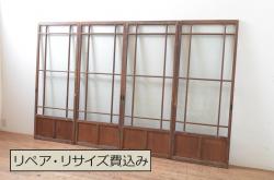 アンティーク建具　上手物!!　ヒノキ框と柾目杉材の透かし彫り和風ドア1枚(木製扉)(R-071393)