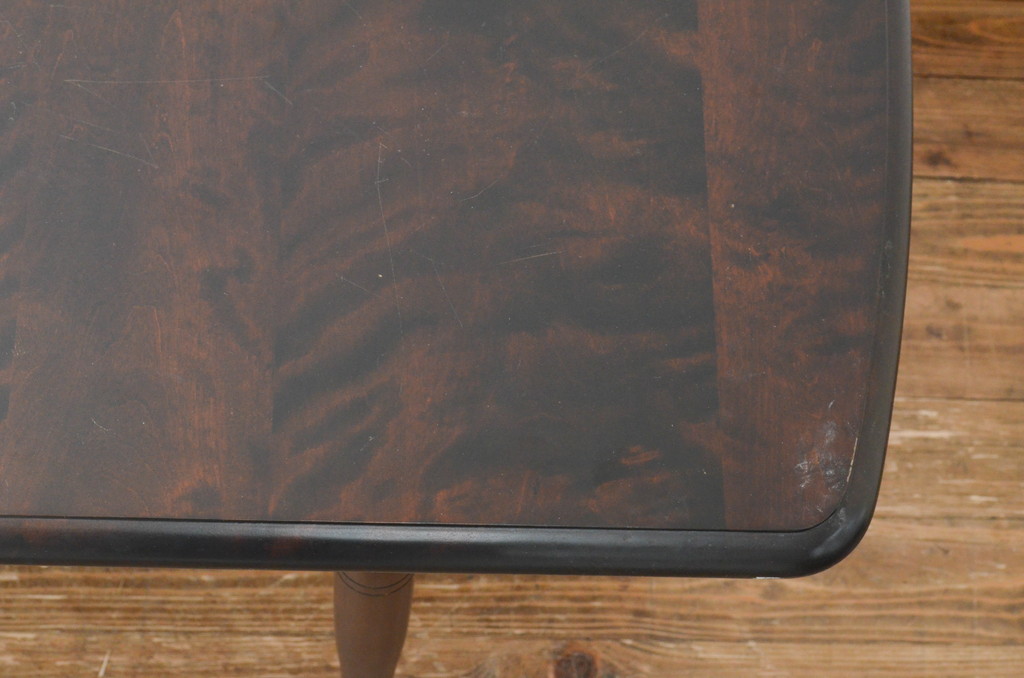 和製ビンテージ　希少な絶版品　北海道民芸家具　#477　上品な佇まいが魅力のダイニングテーブル(エクステンションテーブル、伸長式テーブル、拡張式テーブル、4人掛け、6人掛け、食卓、ヴィンテージ)(R-067240)