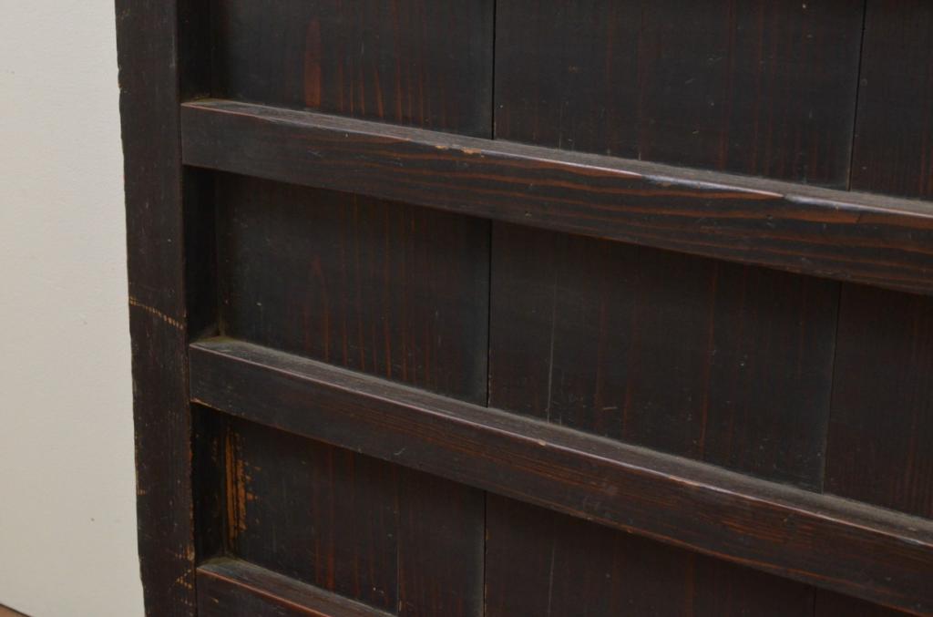 アンティーク建具　杉材　落ち着いた和の空間を演出する横桟の板戸窓2枚セット(引き戸、格子戸、舞良戸)(R-067944)