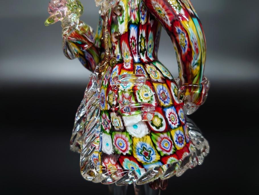 【骨董買取】イタリア　ベネチアンガラス　RaulFerro(マエストロ)　ミルフィオリ　人形　男女ペア　フィギュリン(モザイク柄、ヴェネチアングラス、ムラーノガラス、ムラノガラス、ガラス工芸、貴族)を買取りました
