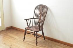 アンティーク家具　イギリスアンティーク　エキゾチックな雰囲気のスプリング式ロッキングチェア(アームチェア、椅子)