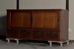 アンティーク家具　前面ヒノキ　収納箪笥サイドボード(戸棚、テレビ台)(R-036328)