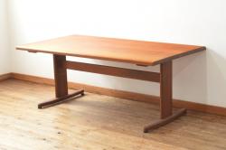 和製ビンテージ　日田工芸　無垢材　希少なミャンマーチーク材を贅沢に使用したダイニングテーブル(4人掛け、6人掛け、食卓、作業台、ヴィンテージ)(R-067766)