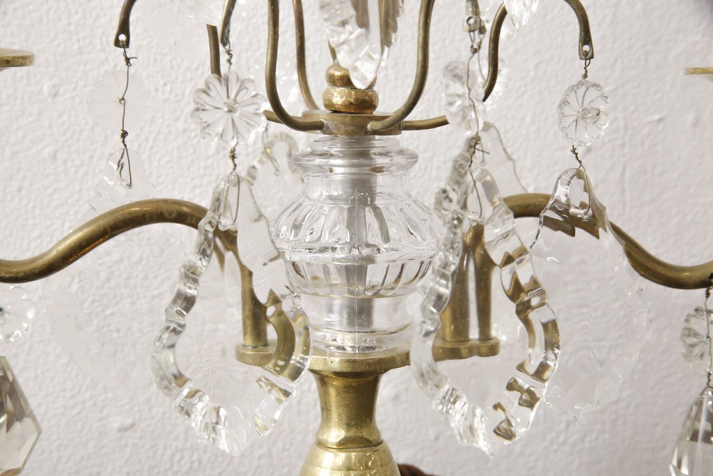 ビンテージ照明　フランス　真鍮(しんちゅう)　優雅なムードを演出してくれるテーブルスタンド(シャンデリア、デスクスタンド、卓上照明、ヴィンテージ)(R-058002)