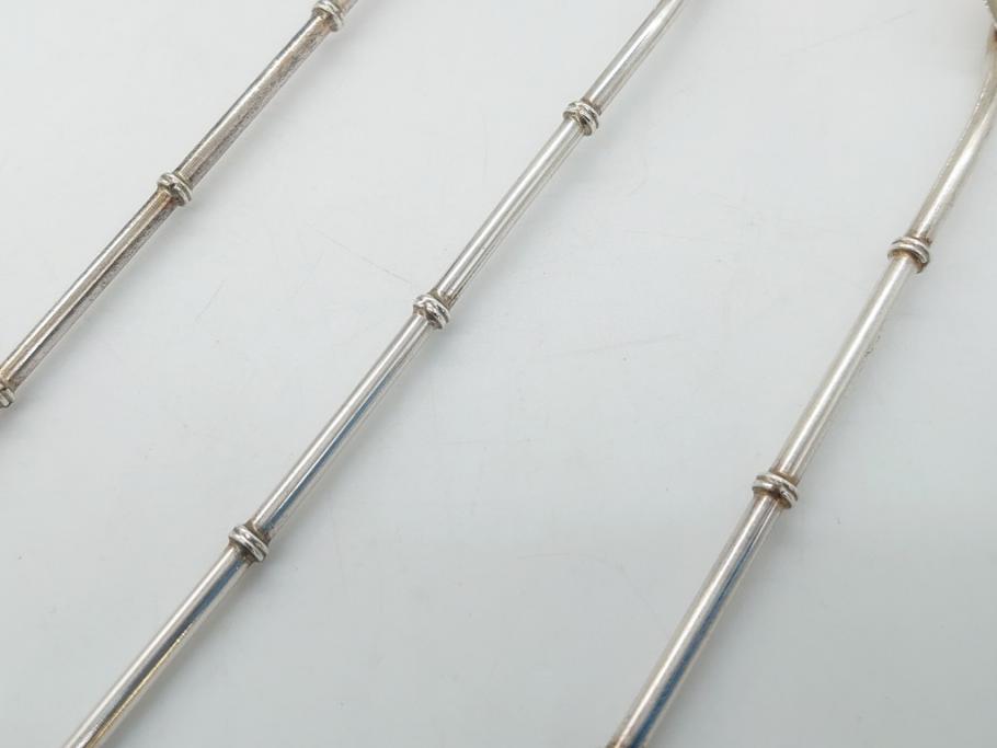 銀製　ストロースプーン　StrawSpoon　SILVER　STERLING950各6本ずつ(カラトリー、洋食器)(R-063948)