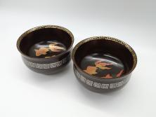 昭和中期　日本陶器・ノリタケ(則武)芙蓉柄急須・湯飲み・しょうゆ差しセット
