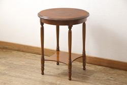 中古　イタリア　気品漂う佇まいが魅力の象嵌入りサイドテーブル(飾り台、ナイトテーブル)(R-057708)