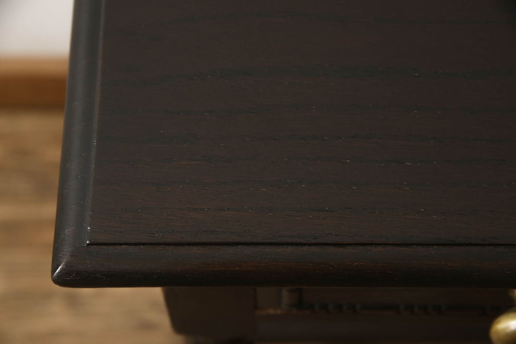 イギリスアンティーク　オーク材　ツイストレッグがおしゃれなサイドテーブル(コンソールテーブル、作業台)(R-058337)