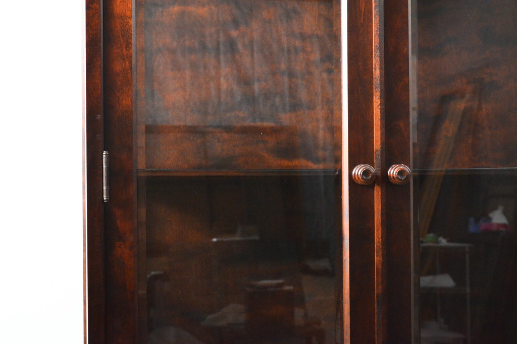 中古　北海道民芸家具　OM158　落ち着きのある上品な空間づくりにおすすめの飾り棚(定価約30万円)(収納棚、キャビネット、陳列棚、店舗什器)(R-057585)