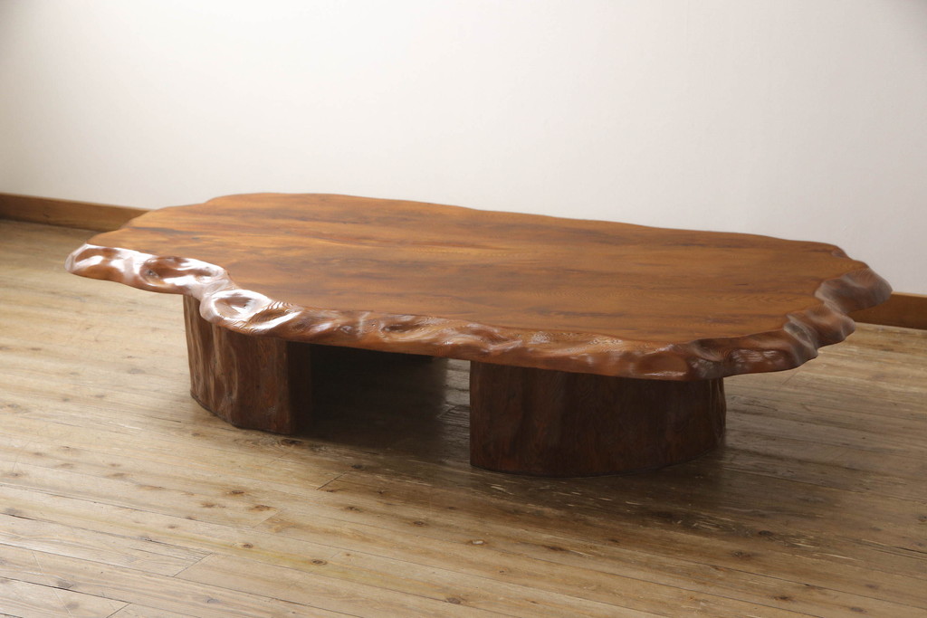 レア物 稀に見る麗しい「うずら杢」の屋久杉テーブル - テーブル