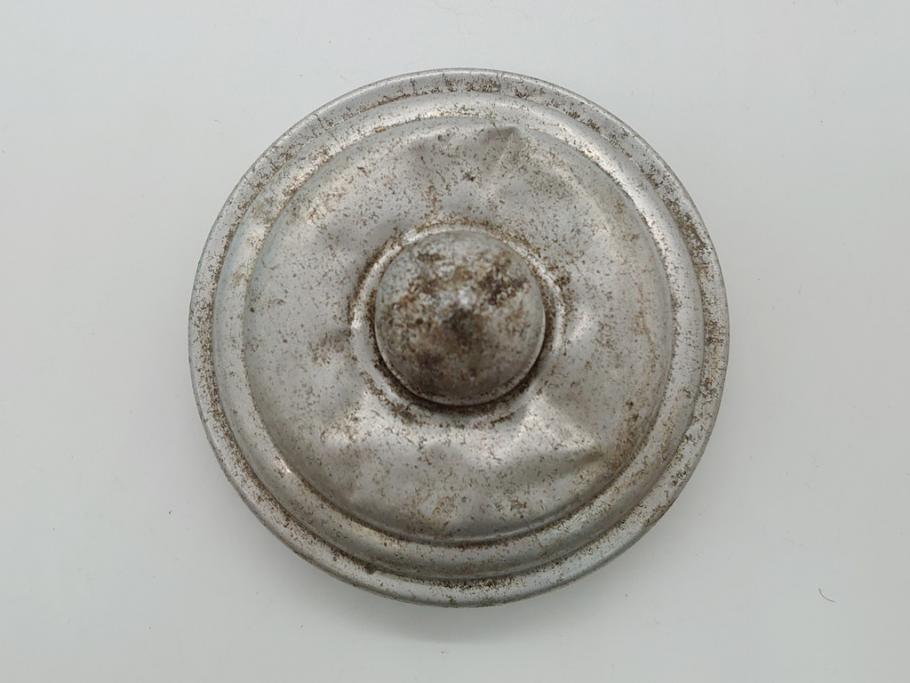 昭和初期　古いキャンディーポット(ガラス瓶、プレスガラス)(R-061815)