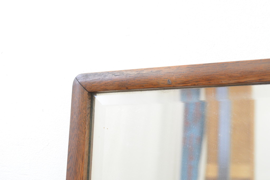 和製アンティーク　ナラ材　シンプルでかわいいデザインの小振りなドレッサー(鏡台、化粧台、ミラー)(R-068077)